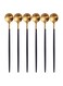HOME 6-Piece Iced Tea Spoon Set Black/Gold 20centimeter