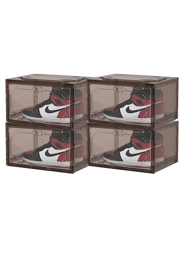 Shoe Storage Box Large Shoe Organizer Storage Boxes for Closet Shoe Sneaker Container Storage Boxes Plastic Shoe Display Case Shoe Rack Storage Stackable Shoe Organizers Bin Shoe Box for Closet