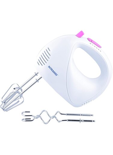 Sonashi Hand Mixer SMX-144-5 Speed, Cake Beater w/Detachable Dough Hook, Beater, Turbo Switch   Kitchen Appliances
