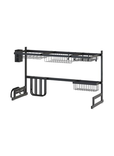 Stainless Steel Dish Drainer Rack Black 65x32x52cm