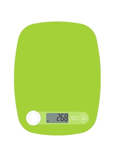 SHANGU Kitchen Digital Cooking Scales, Ultra Slim Multifunction Plastic Food Baking Scale, Large LCD Display, Easy To Clean (Color : Green, Size : 5kg/1g)