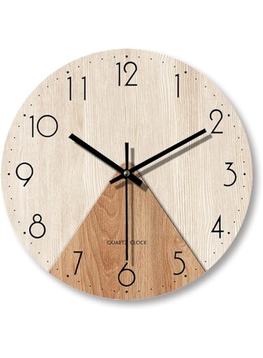 GERRIT Wall Clock 12 Inch Bedroom Clock, Round Wall Clocks for Kitchen, Living Room, Bedroom, Office, Silent Wall Clock Home Decor, Retro Clocks for Dining Room (White and brown)