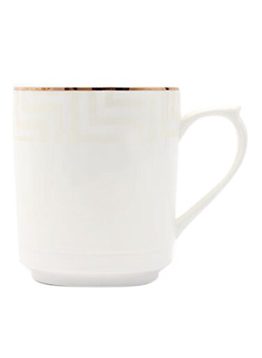Bone Wave Coffee Mug 325ml White/Gold Outline