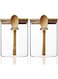 Pack Glass Storage Canister with with Airtight Lid, 15 oz/450 ml Small Clear Decorative Container Jar with Wooden Spoon for Coffee Spice Candy Salt Cookie Sugar Matcha Tea Overnight Oats