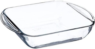 Hocking Square 2.6 L Cake Baking Dish Tempered Glass, Oven Safe Heat Proof, BPA Free, Made in USA