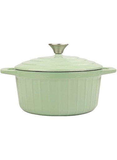 V A V Healthy and Safe, Non-Stick Enameled Cast Iron Dutch Oven Casserole, 22x10.5cm / 8.7x4.1Inch &ndash; Light Green