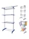ARTC Clothes Hanger, Cloth Rack, Adjustable Stainless Steel Hanger With Wheels, Single, Double, Three Layer Cloth Rack For Indoor And Outdoor (3 Layer Cloth Rack)