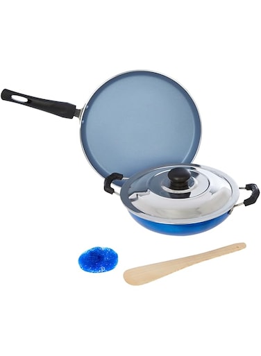 Nirlon Aluminum Cookware Set, Blue