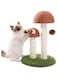 PETEPELA Cat Scratching Post, Mushroom Tall Cat Scratcher Featuring with Natural Sisal Scratching Poles and Interactive Toy Ball for Kittens and Small Cats (Brown)