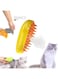 PAKMEZ Steamy Cat Brush - 3 In1 Cat Steamy Brush, Self Cleaning Steam Cat Brush, Cat Steamer Brush for Massage, Cat Hair Brush for Removing Tangled and Loosse Hair (Yellow)