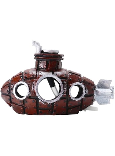 Aputue Aquarium Decoration, Shipwreck Submarine Ornaments, PVC Material Underwater Decoration, Eco-Friendly for Freshwater Aquarium Fish Decoration
