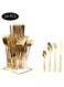 24 Piece Hanging Stainless Steel Flatware Service Set with Bracket