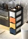 4 Layers Drawer Storage Organizer Storage on Top Vertical Nightstand Side Organizer Unit for Closets Bedroom Nursery Room Hallway Bathroom(Black Hollow Model)