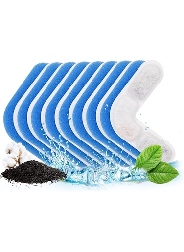 8Pcs Cat Water Fountain Filters for 74Oz/2.2L Fountain Filter, Replacement Filters for Pet Water Fountain, Activated Carbon Replacement Filters for Automatic Pet Fountain Cat Water Fountain(4 Pack)