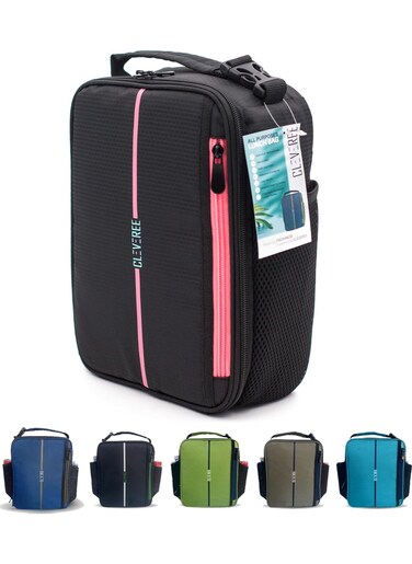 Lunch Bag for adults teens children and kids for work and school (Electric Black)