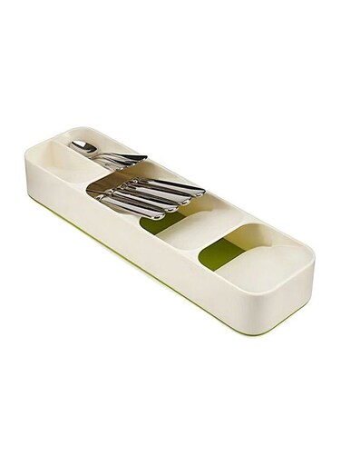 Plastic Drawer Cutlery Organizer White 396x110x55mm