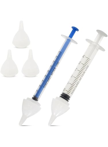 Pet Feeding Nipple, Silicone Feeding Nipple and Syringes, Pet Nursing Nipple, Reusable Pet Nursing Syringes for Newborn Kittens, Puppies, Rabbits, Small Animals, Dongdong pet (5 Nipple+2 Syringes)