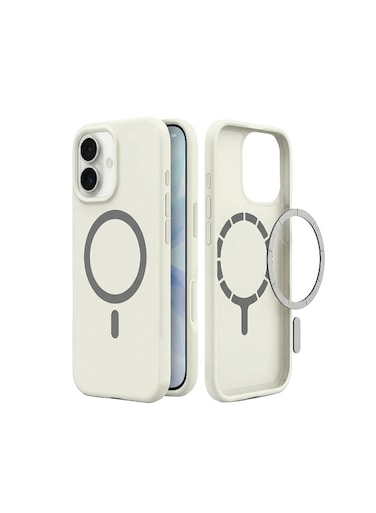 Mobcos iPhone 17 Cream Elite Ring Premium Silicone MagSafe Case for iPhone   Silky Soft Touch   Military-Grade Shockproof Protection   Strong Magnetic Compatibility   Luxury Slim Cover