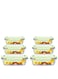 Glass Food Container Set - Airtight Lids - Lunch Box - Sqaure - Food Storage Box - Storage Boxes - Kitchen Cabinet Organizers - Glass Food Container - 6-Piece (Square)