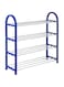 Dubai Gallery 4-Tier Shoe Rack Storage Organizer Blue/Silver 58Centimeter