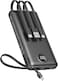 Power Bank with Built in Cables, Portable Charger for iPhone, USB C LED Display External Battery iPhone Charger Bank (10000mAh Black)