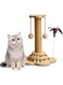 4-in-1 Interactive Cat Toy,Small Cat Sisal Rope Scratching Post With Hanging Ball, Cat Scratching Post with 40 Cm,Interactive Cat Toys for Indoor Cats With Springy and Wooden Track Balls
