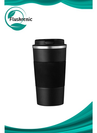 1 double stainless steel 304 coffee insulated cup &iuml;&frac14;&OElig;Anti slip shell&iuml;&frac14;&OElig;Car Vacuum Flask Travel Insulated Bottle&iuml;&frac14;&OElig;NO BPA Easy-Clean Lid, 510ml&iuml;&frac14;&circ;Black&iuml;&frac14;&permil;