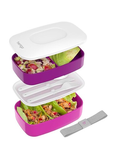 Bentgo All-in-One Stackable Lunch/Bento Box, Purple