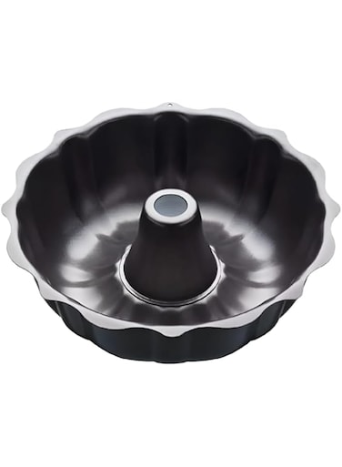 ALISSA 10 inch Bundt Fluted Non Stick Cake Pan Round Mold Leakproof Bakeware Oven (Black)