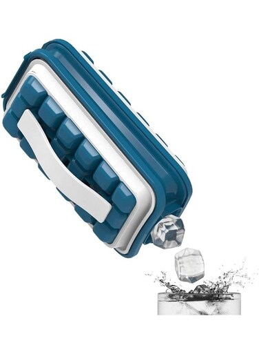 Maker With Lid, Ultra-Portable No Spill Cover, Non-Bpa And Reusable, Not Run Out Of Ice For Your Cocktails or Coffee, Ice Cube Trays Mold For Picnics, Outings, And Road Trips Etc