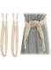 2 Pcs Curtain Rope Tiebacks, Natural Cotton Hand Knitting Curtains Ties,Rope Tie Backs for Curtains, Braided Drapery Drape Holdbacks Curtain Rope Buckle Cord Window Tie Backs for Curtains,Beige