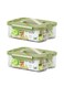 Fruit Storage Containers, Portable Refrigerator Fruit Organizer Bins Vegetable Storage Boxes with Lid and Handle, Stackable Plastic Freezer Snack Boxes for Fruits Vegetables Snack Meat (1000ml &Atilde;&mdash; 2pcs)