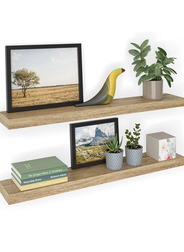 Floating Shelves, Wall Mount Bathroom Wooden Shelves, Thick Industrial Kitchen Wooden Shelf