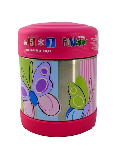 Thermos&reg;- Funtainer&reg; Stainless Steel Vacuum Insulated Food Jar for Kids   Durable Double Wall Stainless Steel   Keeps Food 5 Hours Hot And Keeps Cold For 7 Hours   4 Years+   290ML - Butterfly