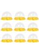 SWIUKPHE Mini Cake Box 50 Packs, Clear Plastic Cookies Muffins Dome Box Mooncake Box with Clear Dome for Wedding Birthday Party Small Cupcakes, Desserts and Candy Display(Gold)