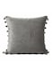 Luxury Soft Velvet Square Cushion with Fringed Trim Border &acirc;&euro;&ldquo; Elegant Gray, 45&Atilde;&mdash;45 cm