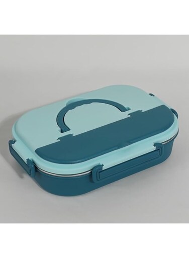 Modern Leakproof 4-Compartment Insulated Bento Lunch Box &ndash; 1300ml Food Container for Kids and Adults, Durable and Portable Meal Prep Box with Secure Lid, Ideal for School, Work, and Travel. (Blue)