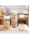 ULINEN Glass Jars with Threaded Lid, Glass Canister Airtight Jar Container, Glass Food Storage Containers, Kitchen Organization Jar Set for Pasta, Oats, Coffee, Flour, Sugar, Rice (3 PCS)