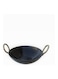 Iron Flat Bottom Deep Kadai/Wok Black 23.5cm