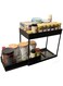 Safmaso - Multipurpose Kitchen Organizer with 4 Detachable Hooks &amp; 2 Hanging Cups (Pack of 1) - 2 Tier Under Sink Organiser with Sliding Basket - Pull Out Cabinet Organizer for Kitchen &amp; Bathroom