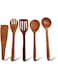 Vesta Homes Wooden Spoons, Ladle, Spatula, Turner, Fork for Cooking, Non Stick Cookware Tools   Naturally Non Stick   Set of 5   Indian Neem Wood   No Polish   12 Inches   Handcarved in India