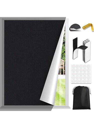 Portable Blackout Curtains for Window Cover, 59 x 39.3in 100% Blackout Blind Curtains Window Cover, Cut to Any Size, Easy to Stick On for Baby Nursery, Bedroom, Dorm Room, Car Window or Travel