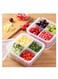 Set of 2 Fridge Organizer, Fruit Vegetable Storage Saver Containers with Lid &amp; Colander for Kitchen   BPA-Free Plastic Container Fresh Keeper Set, 4 Partitions in Each Box