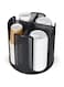 EOFJRUC Cup and Lid Organizer, 360&deg; Rotatable Coffee Cup Dispenser for Disposable Plastic and Paper Cups of 5 to 16 oz, 4 Compartments Detachable Countertop Cup Holder, Black