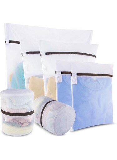 GOGOODA Set of 7 Mesh Laundry Bags for Delicates Wash Bags for Lingerie, Laundry, Hosiery, Blouse, Underwear, Pantyhose, Socks, Shoes