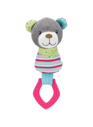 Trixie Junior Bear Ring Fabric Dog Toy - GREY/23CM