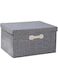 Large Collapsible Linen Fabric Storage Boxes with Removable Lids and Two Handles, Large Closet Organizers for Clothes, Wardrobe, or Bookshelf, Foldable Storage Bins for Home Organization(Gray,60L)