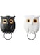 TERRIFI 2PCS Magnetic Owl Key Holder Set, Wall-Mounted, Automatic Open Close Eyes, Cute Owl Key Hooks, Night Owl Keyring Holder for Home Organization