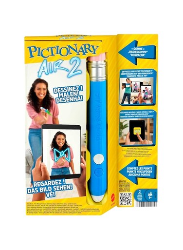 Mattel Games Pictionary Air 2 Game for Kids, Adults, Family and Game Night, Award-Winning Air-Drawing Family Game, Draw in the Air and See it On Screen