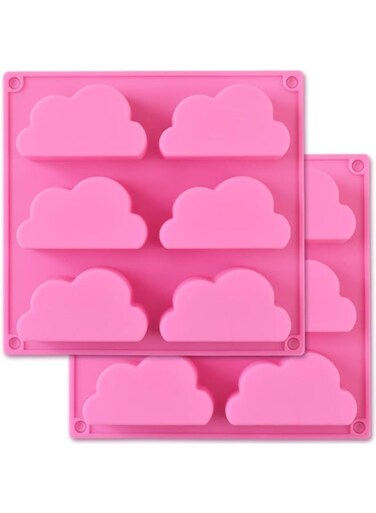 Cozihom Silicone Cloud Mold, Silicone Soap Mold, Multi-Function Mold for Making Soap Pudding Jelly Chocolate Treat, 2 Pcs